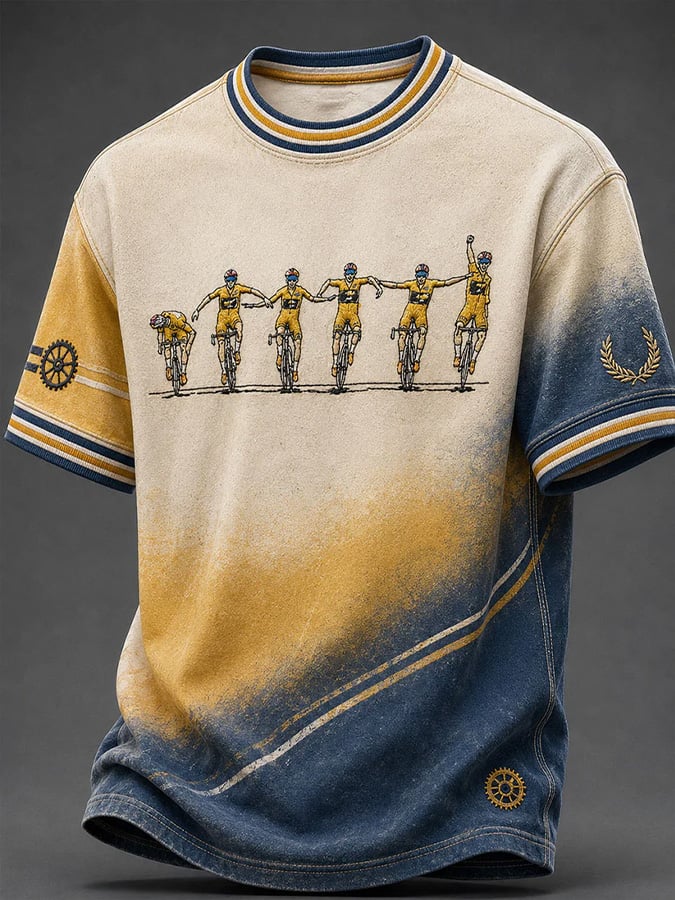 T-shirt décontracté pour homme avec motif Tour de France