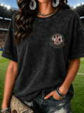 Women's Casual Breast Cancer Awareness Soccer Print T-Shirt