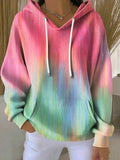 Women's Gradient Print Casual Hoodie