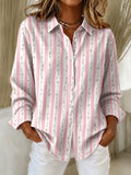 Women's casual pink plaid shirt