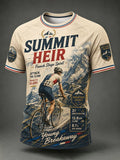 T-shirt décontracté pour homme à manches courtes et col rond, avec motif Tour de France