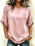 Women's Breast Health Awareness Print Shirt
