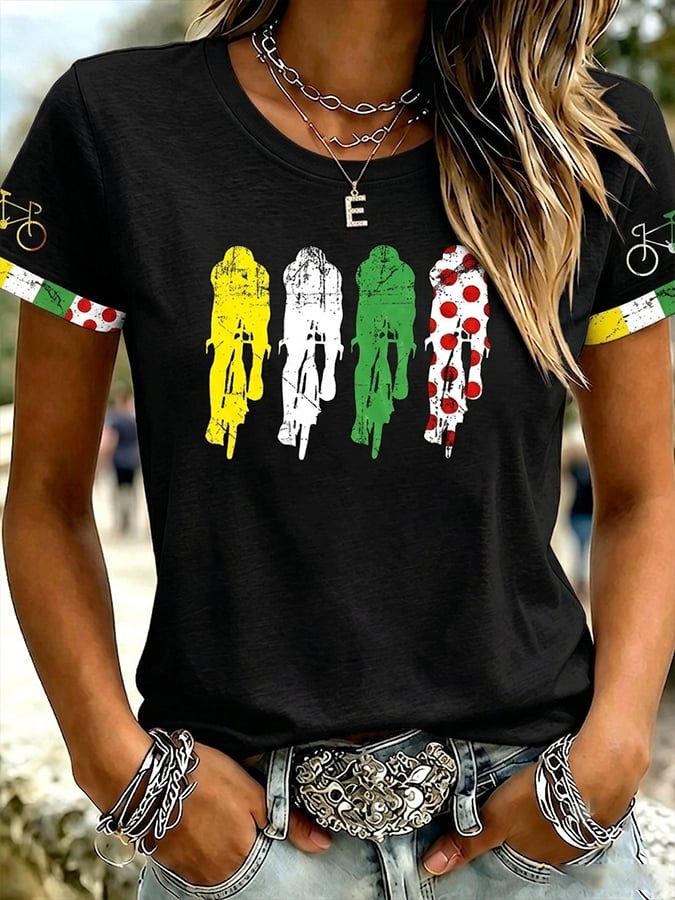 Women's Tour France Print Casual T-Shirt