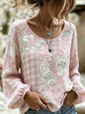 Women's Casual Floral Print Long-Sleeved Top