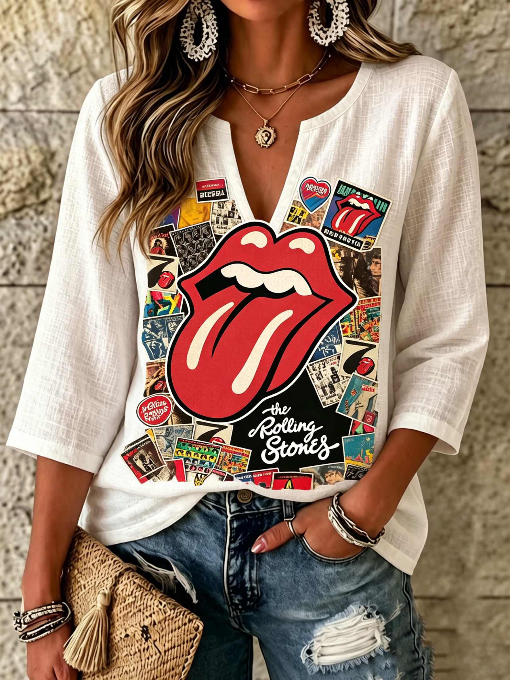 Women's Rolling Stones Print Shirt