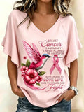 Women's Breast Health Awareness Print T-shirt