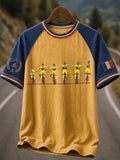 Men's French Bicycle Printed Casual T-shirt