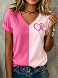 Women's Breast Cancer Print Casual T-Shirt