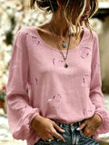 Women's Casual Floral Print Long-Sleeved Top