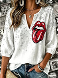 Women's Tongue and Lips Rock Band Clothing Blouse