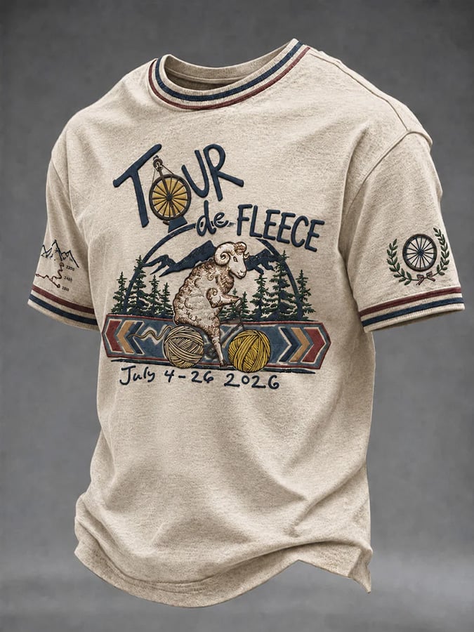 T-shirt décontracté pour homme avec motif Tour de France
