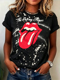 Women's Band-Print Casual T-Shirt