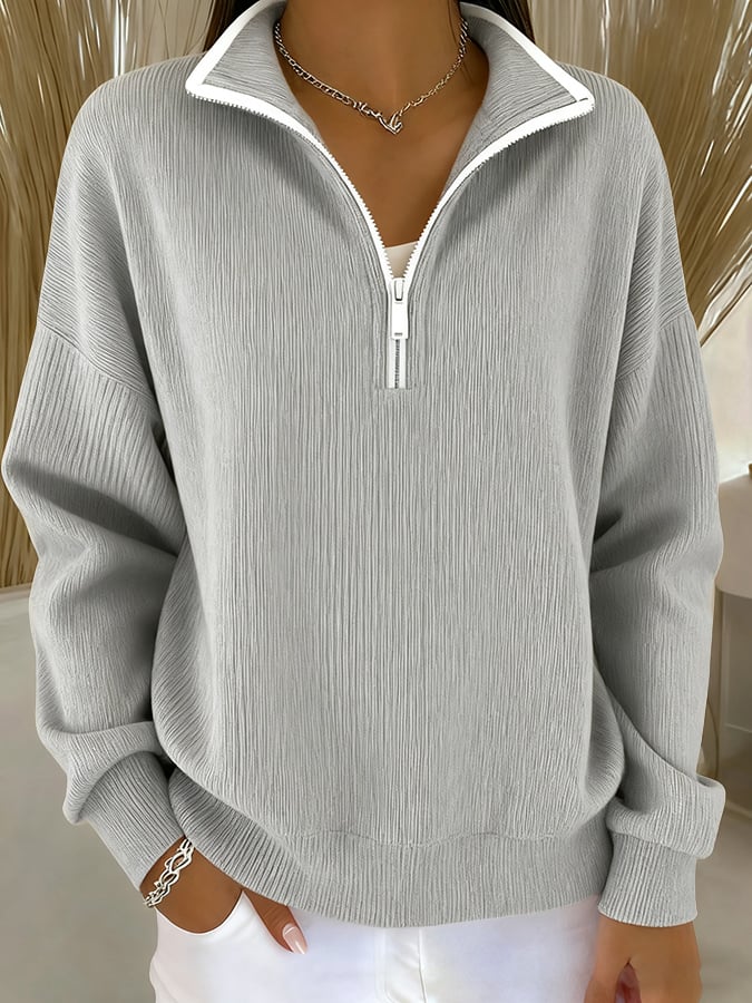 Women's Casual Multi-Color Knitted Sweatshirt