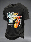 Men's Band Print Casual T-shirt