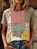 Women's Casual Floral Print Long-Sleeved Top