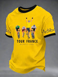 Men's Tour France Print Casual T-Shirt