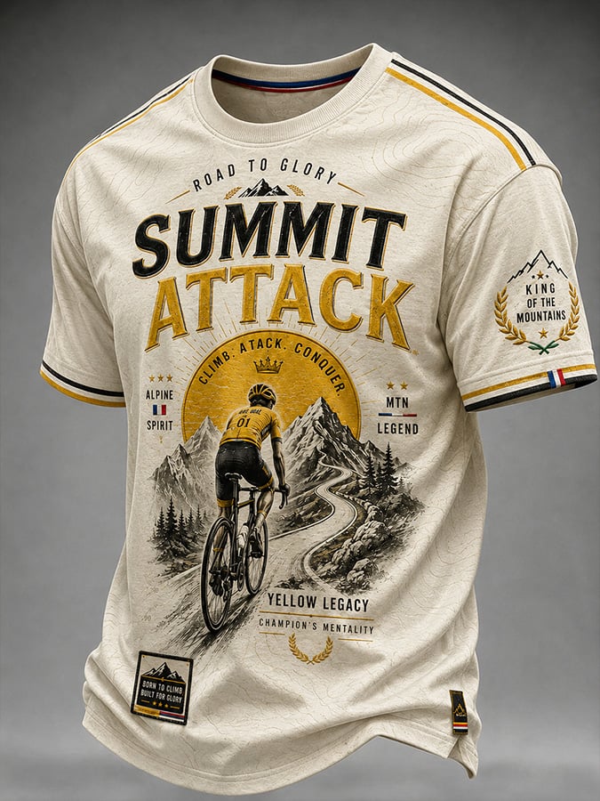 T-shirt décontracté pour homme avec motif Tour de France