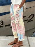 Women's Breast Cancer Floral Print Pants