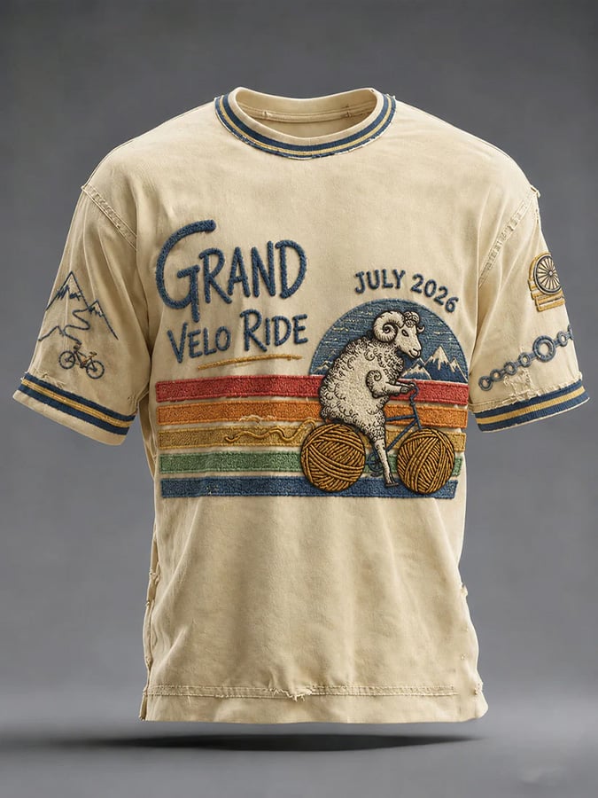 T-shirt décontracté pour homme avec motif Tour de France