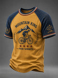 T-shirt décontracté pour homme à manches courtes et col rond, avec motif Tour de France