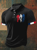 Men's Tour de France Print Casual Polo Shirt