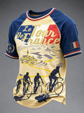 Men's French Bicycle Printed Casual T-shirt