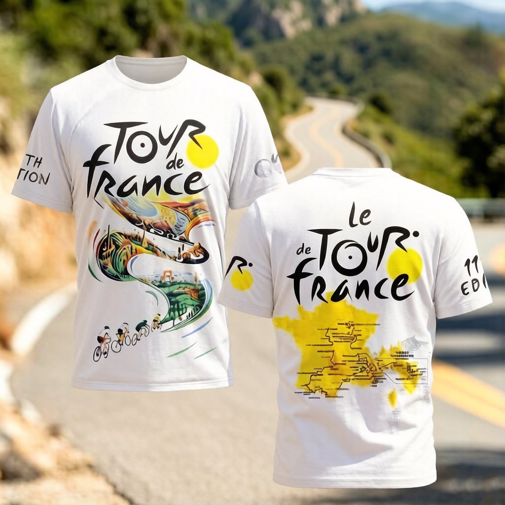 Men's Tour de France Print Crew Neck T-Shirt