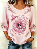 Women's Breast Health Awareness Print Shirt