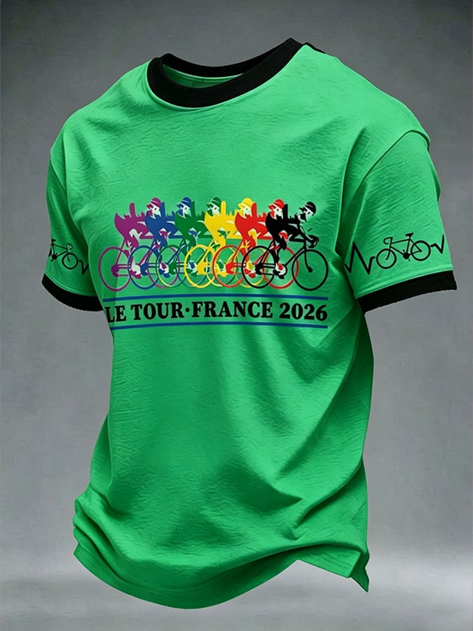 Men's Tour de France Print Casual T-Shirt