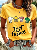 Women's Tour France Print Casual T-Shirt