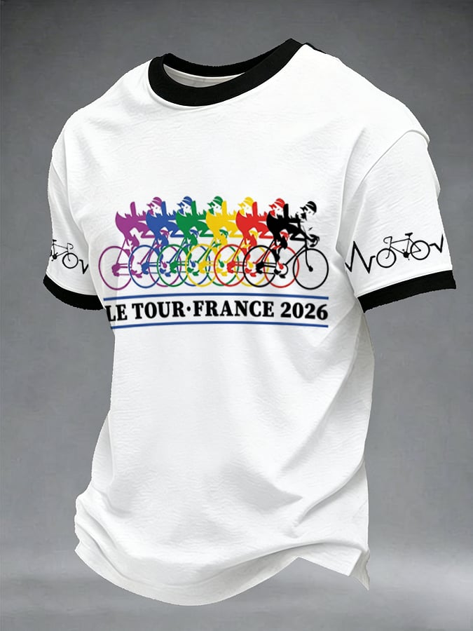 Men's Tour de France Print Casual T-Shirt