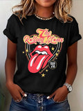 Women's Band-Print Casual T-Shirt