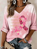 Women's Breast Cancer Print Shirt