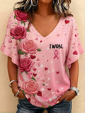 Women's Breast Cancer Awareness Printed T-Shirt