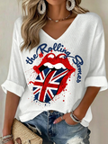 Women's Casual British Rock Band Print T-Shirt
