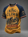 T-shirt décontracté pour homme à manches courtes et col rond, avec motif Tour de France