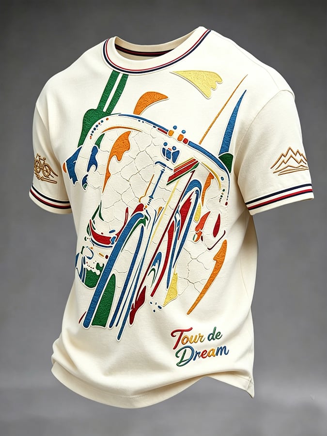 T-shirt décontracté pour homme avec motif Tour de France