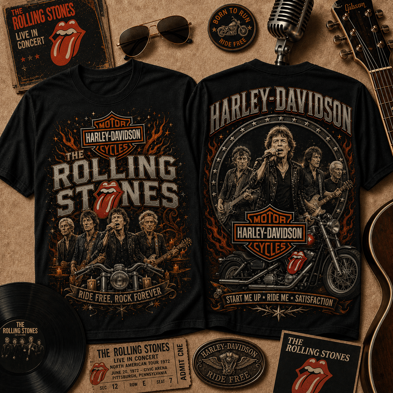 Premium RLST Harley Davidson 3D Shirt TD