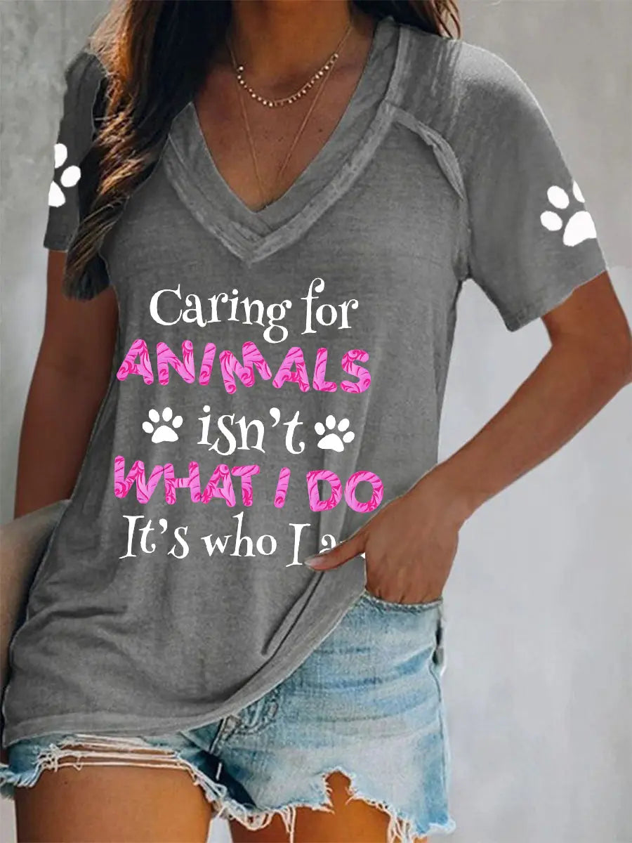 Women's caring for animals T-shirt