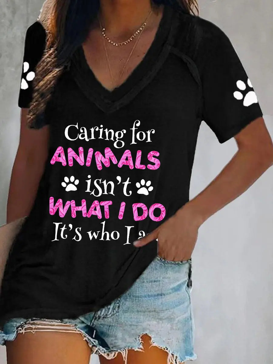 Women's caring for animals T-shirt