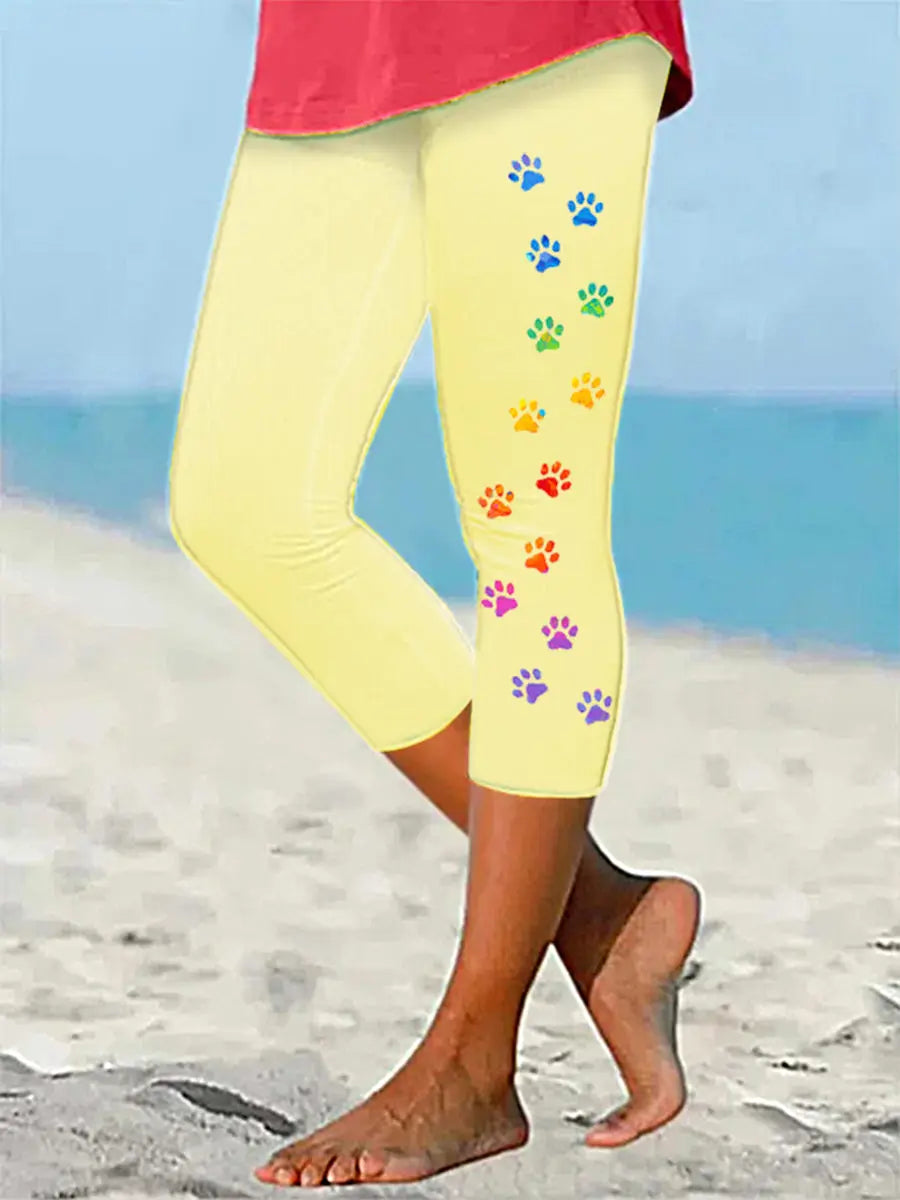Women's Caring For Animals Paws Print Leggings