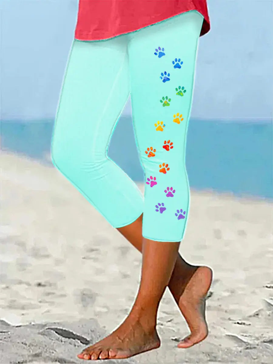 Women's Caring For Animals Paws Print Leggings