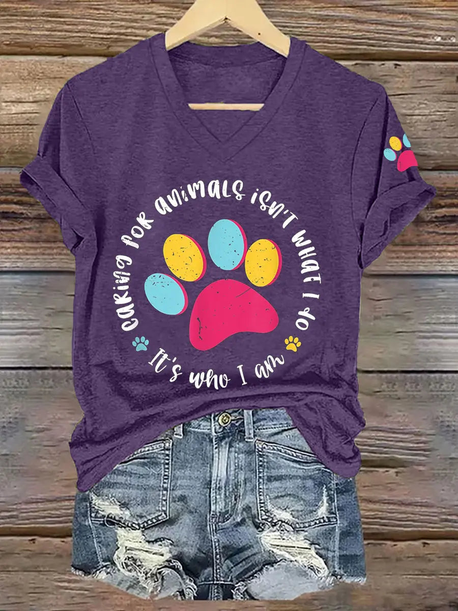 Women's Caring For Animals Isn't What I Do It's What I Am T-shirt