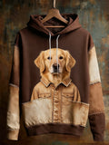Men's Retro Animal Oversized Drop-Shoulder Hoodie