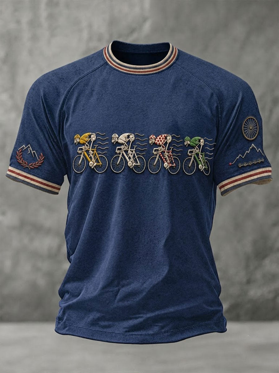 Men's Skeleton Bicycle Short Sleeve T-shirt