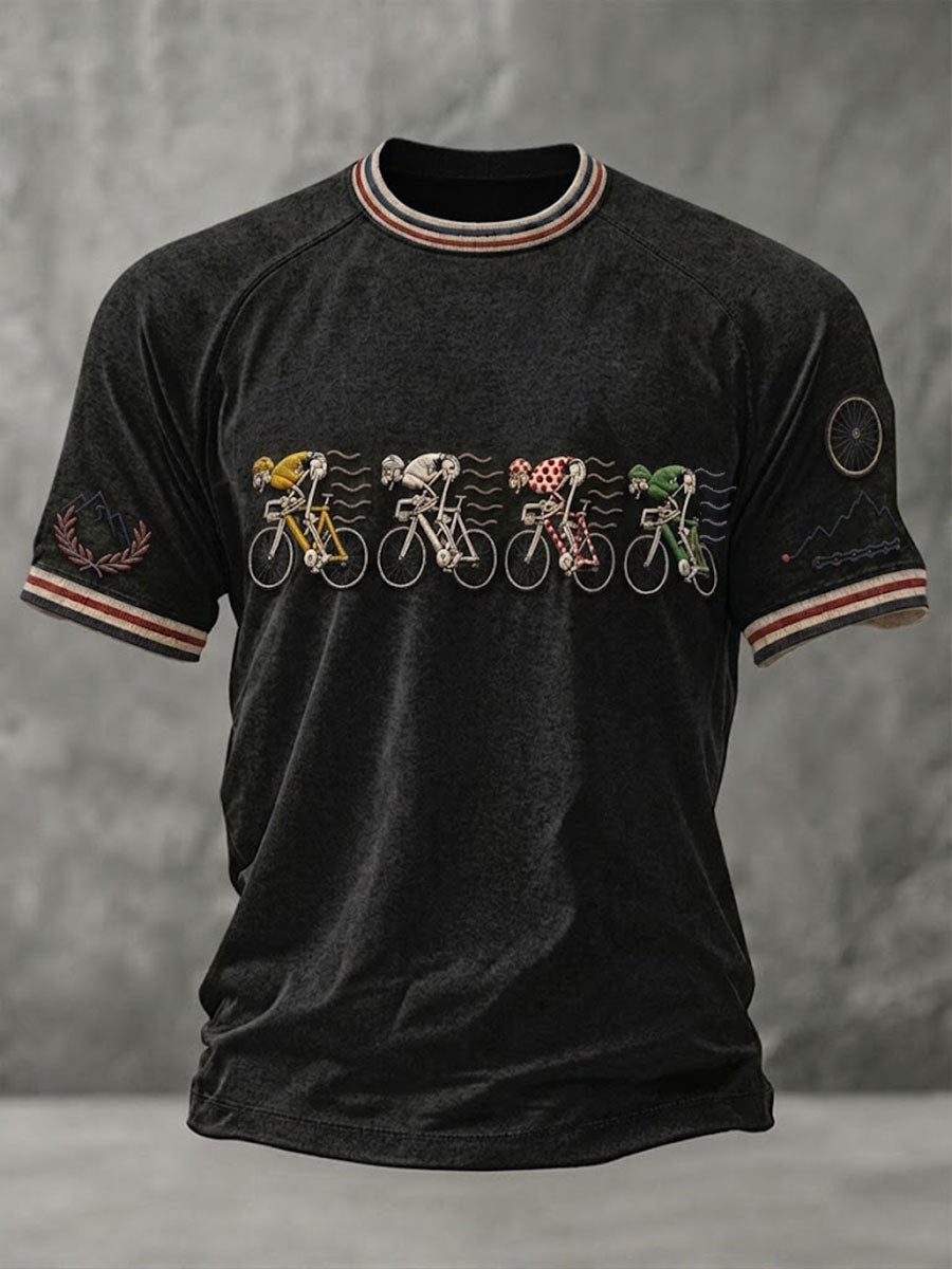 Men's Skeleton Bicycle Short Sleeve T-shirt